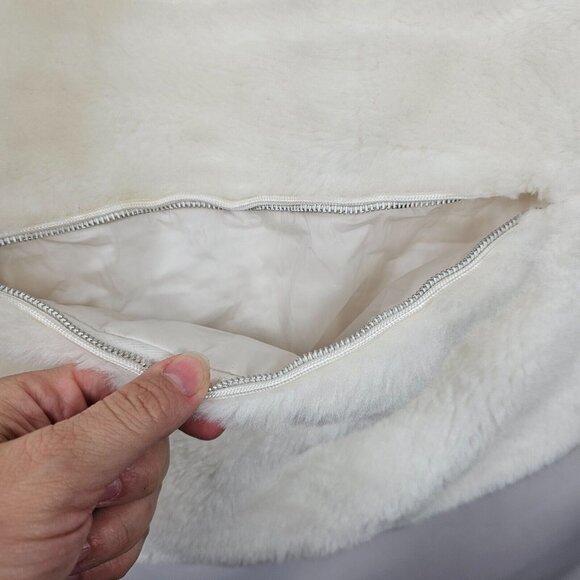 Vtg Baby Bunting Bag Sack Winter Fur Hooded Borg Orlon Pile Fabric One-Piece - Picture 14 of 14